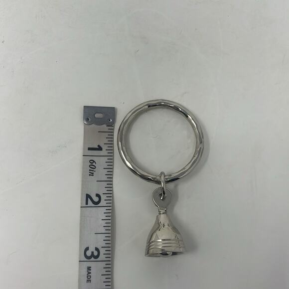 Rare Vintage Crate & Barrel Christmas Silver Bell Napkin Rings - Set of 4 - Picture 5 of 5